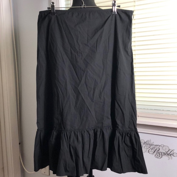 J. Crew Dresses & Skirts - J Crew Flare Skirt Womens Size 10 Cotton Black Bottom 7" Ruffle Side Zip…